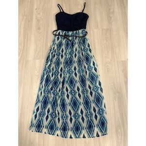 Lily Rose Women Dress Blue Sundress Maxidress Size L